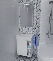 Тумба с раковиной 1MarKa Nuvo 60Н напольная, белый глянец