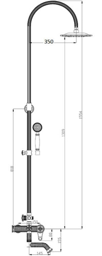 Душевая стойка Zorg Antic A 402DS-BR фото 2