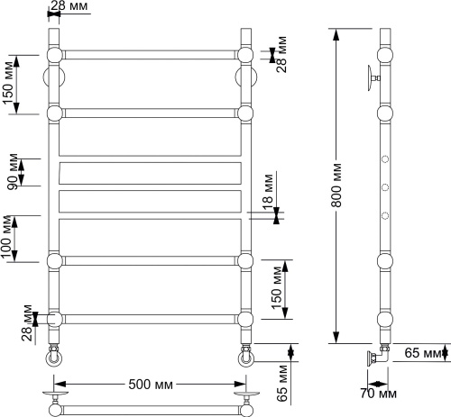 Полотенцесушитель водяной Secado Флоренция 4 50x80 (28/28) фото 3