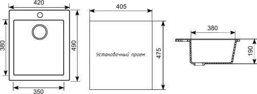 Мойка кухонная Mixline ML-GM14 белый фото 2