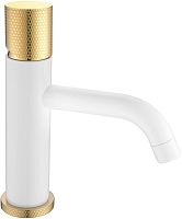 Смеситель Boheme Stick 121-WG.2 для раковины, white touch gold