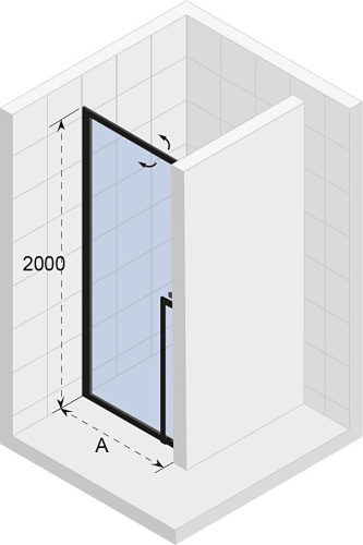 Душевая дверь в нишу Riho Lucid GD101 100 см, профиль черный фото 3