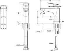 Смеситель Bravat Rhein F1429564BW-9-ENG для раковины, матовый черный