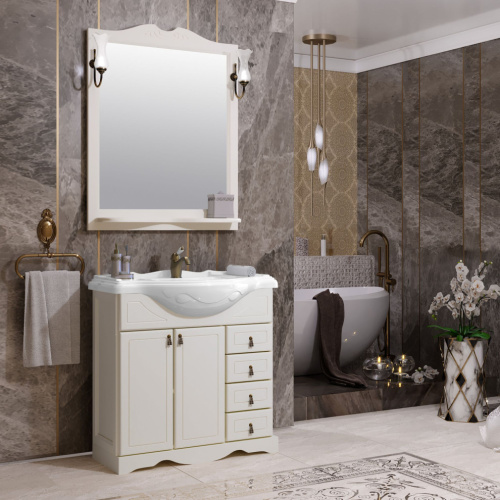 Мебель для ванной Opadiris Клио 85 напольная, слоновая кость фото 7