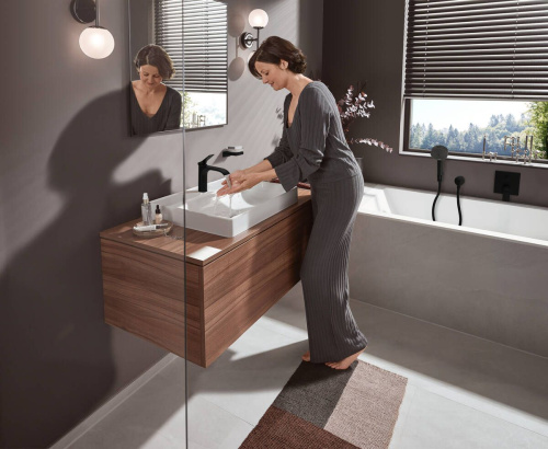 Душевая лейка Hansgrohe Pulsify Relaxation 105 3jet 24110670 матовый черный фото 2