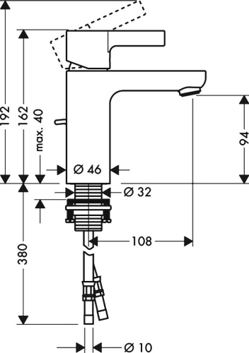 Смеситель Hansgrohe Metris S 31060000 для раковины фото 10