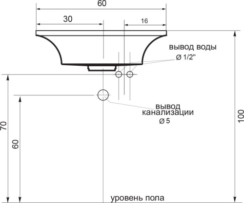 Раковина Цвет и Стиль Кулибинка 60 Ц фото 5