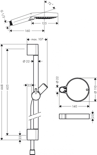 Душевой гарнитур Hansgrohe Raindance Select S 27944000 хром фото 5