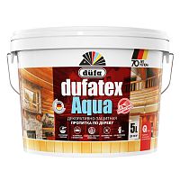 Пропитка декоративная для защиты древесины Dufa Dufatex-Aqua шелковисто-глянцевая бесцветная 5 л.