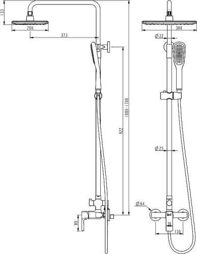 Душевая стойка Lemark Ursus LM7260BL фото 2