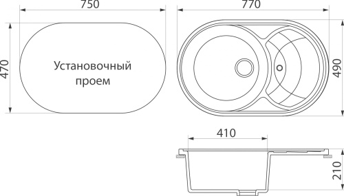 Мойка кухонная DIWO Липецк GWS-18S бежевая фото 2