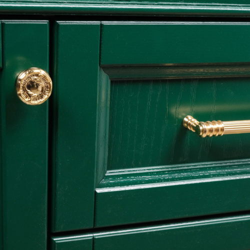 Тумба с раковиной ValenHouse Эстетика 100, зеленая, подвесная, ручки золото фото 5