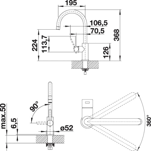 Смеситель Blanco Candor 523120 для кухонной мойки фото 5