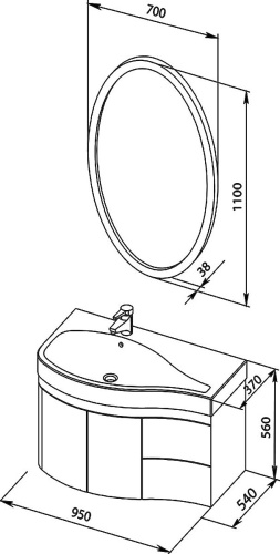Мебель для ванной Aquanet Сопрано 95 белая L фото 9