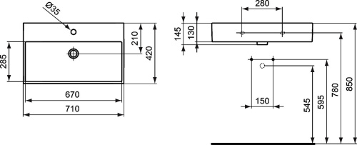 Раковина Ideal Standard Strada K078201 70 см фото 12