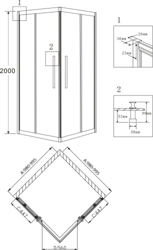 Душевой уголок Grossman Pragma PR-100SQ фото 8