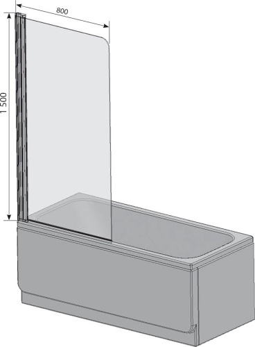 Шторка на ванну Ravak CVS1-80 L Transparent, профиль блестящий + средство для ванн и душевых кабин фото 5