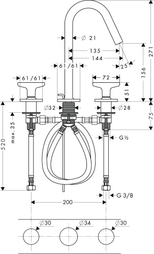 Смеситель Axor Citterio M 34135000 для раковины фото 3