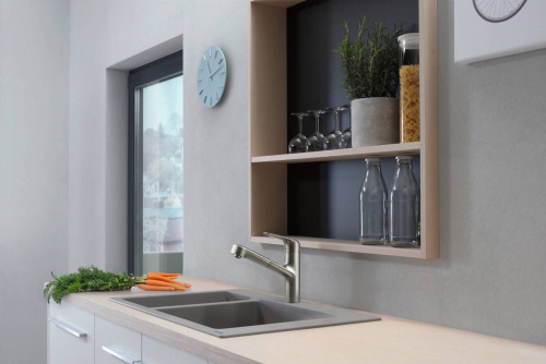 Смеситель Hansgrohe Focus M42 71829800 для кухонной мойки, сталь фото 2