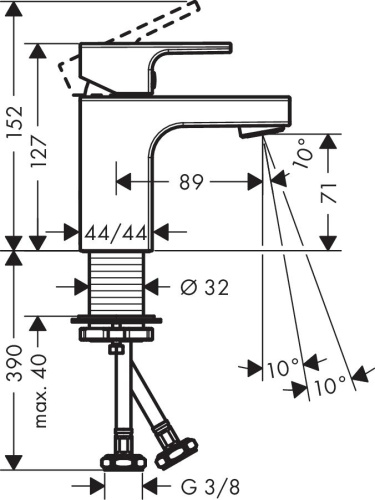 Смеситель Hansgrohe Vernis Shape 71567670 для раковины, черный фото 2