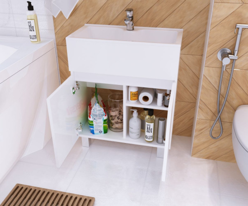 Мебель для ванной 1MarKa Mira 60H белый глянец фото 3 Мебель для ванной 1MarKa Mira 60H белый глянец фото 3