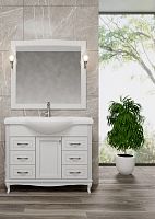 Мебель для ванной ValenHouse Эллина 105 белая, 6 ящиков, 1 дверца, ручки хром