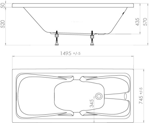Акриловая ванна Triton Стандарт 150x75 фото 9 Акриловая ванна Triton Стандарт 150x75 фото 9