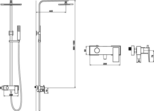 Душевая стойка Omnires Parma PM7444 хром фото 2