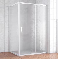 Душевой уголок Vegas Glass ZP+ZPV 130*100 01 02 профиль белый, стекло шиншилла