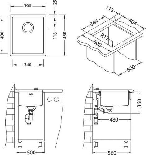 Мойка кухонная Alveus Quadrix 20 фото 4