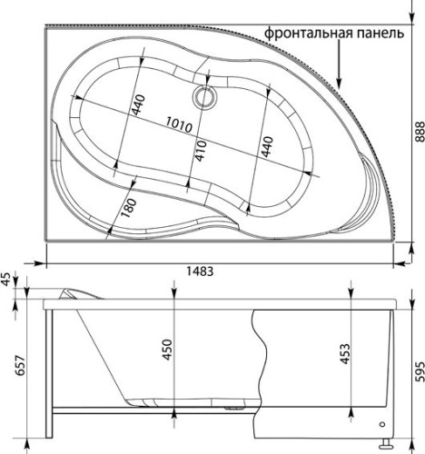 Акриловая ванна Aquanet Graciosa 00205389 150x90 R с каркасом фото 19