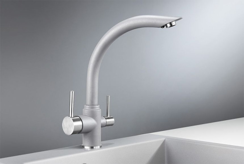 Смеситель Granula GR-2304 для кухонной мойки, алюминиум фото 2