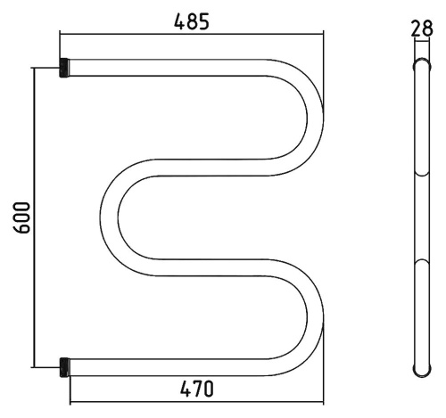 Полотенцесушитель водяной Стилье М-образный 60х50 фото 3