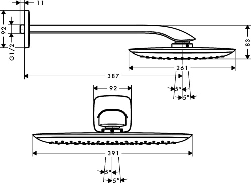 Верхний душ Hansgrohe PuraVida 27437000 фото 3