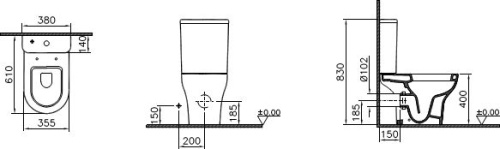 Унитаз-компакт VitrA Zentrum 9012B003-7204 с микролифтом фото 2