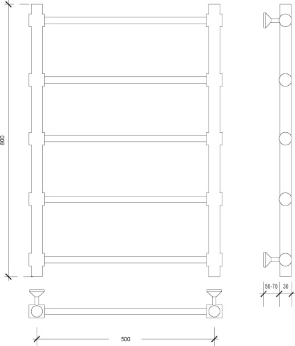 Полотенцесушитель водяной Secado Флоренция 2 80х50, хром фото 4