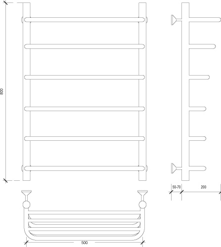 Полотенцесушитель водяной Secado Мерида 2 СП 80x50, хром фото 5