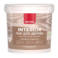 NEOMID INTERIOR лак акриловый для дерева универсальный, бесцветный (5л)