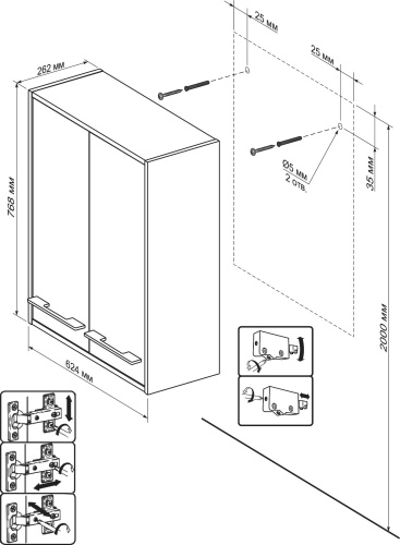 Шкаф Бриклаер Чили 62 цемент фото 5