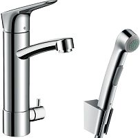 Смеситель Hansgrohe Logis 31515000 для раковины с гигиеническим душем, хром