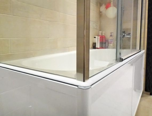 Шторка на ванну GuteWetter Slide Part GV-865 правая 150x90 см стекло бесцветное, профиль хром фото 5