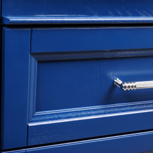 Тумба с раковиной ValenHouse Эстетика 80, синяя, подвесная, ручки хром фото 4