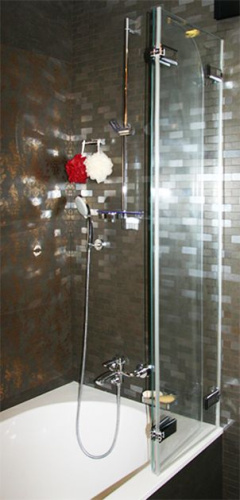 Шторка на ванну GuteWetter Trend Pearl GV-862B правая 90 см стекло бесцветное, фурнитура хром фото 3