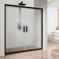 Душевая дверь в нишу Kubele DE019D4-MAT-BLMT 150 см, профиль матовый черный