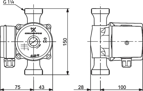 Циркуляционный насос Grundfos UP 20-15 N 150 фото 2