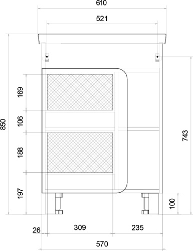 Мебель для ванной 1MarKa Nuvo 60Н напольная, белый глянец фото 6