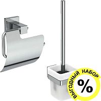Набор Ideal Standard IOM I1001SQ Держатель туалетной бумаги + Ершик, хром
