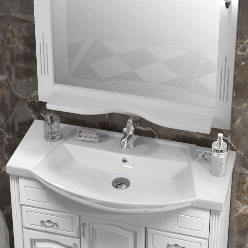 Мебель для ванной Opadiris Риспекто 95 белая матовая фото 2