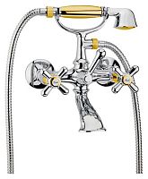 Смеситель Webert Armony AM720201017 для ванны с душем, хром, золото