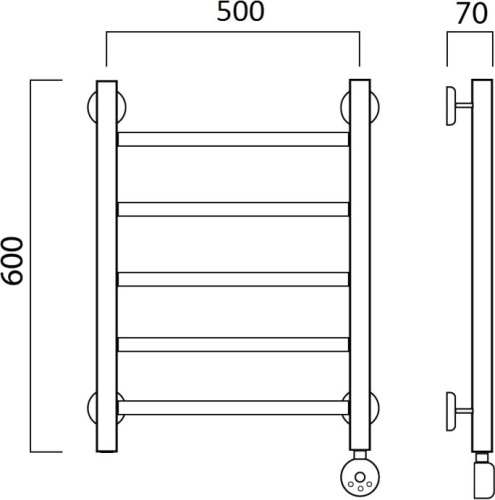 Полотенцесушитель электрический Aquanerzh Прямой R 60х50 фото 2